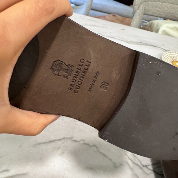 Brunello Cucinelli brown Leather Equestrian Riding Boots 36 - Picture 12 of 15